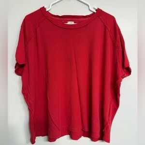 We The Free Red Short Sleeve Boxy Tee